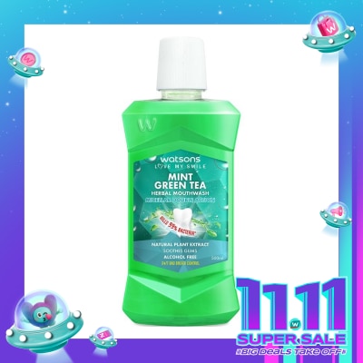 WATSONS Watsons Mint Green Tea Herbal Mouthwash