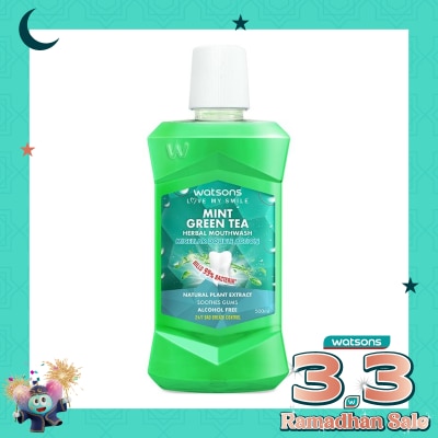 WATSONS Watsons Mint Green Tea Herbal Mouthwash