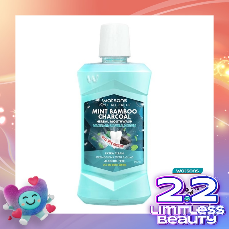 Watsons Mint Bamboo Charcoal Herbal Mouthwash