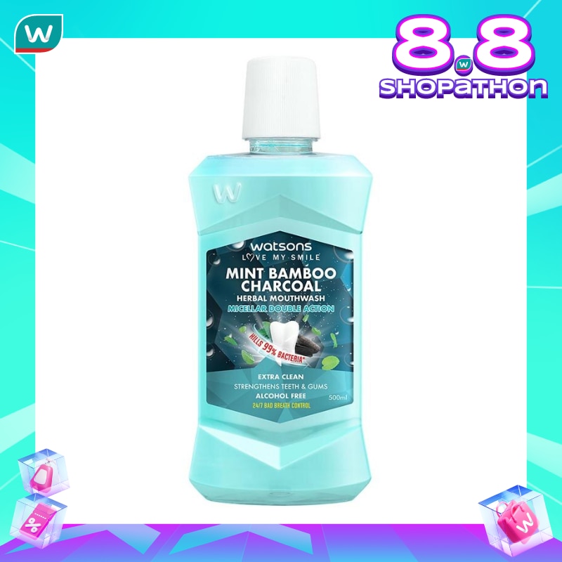 Watsons Mint Bamboo Charcoal Herbal Mouthwash