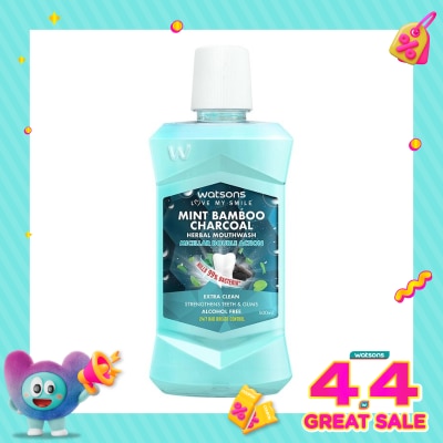 WATSONS - Watsons Mint Bamboo Charcoal Herbal Mouthwash