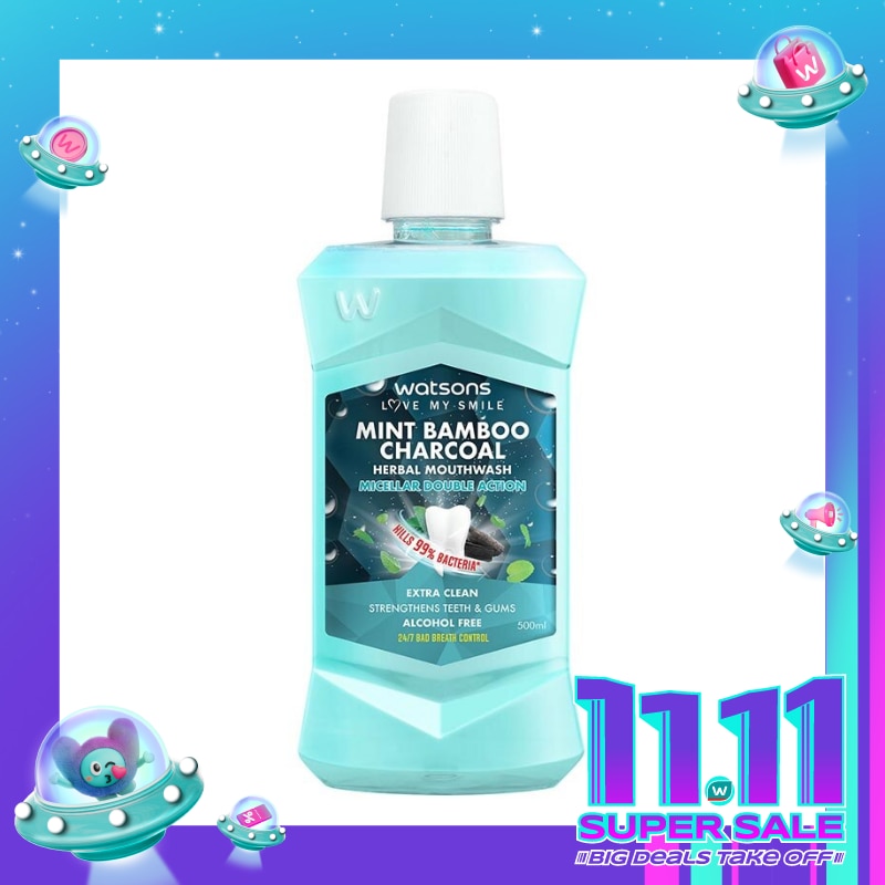Watsons Mint Bamboo Charcoal Herbal Mouthwash