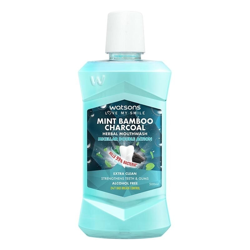 Watsons Mint Bamboo Charcoal Herbal Mouthwash