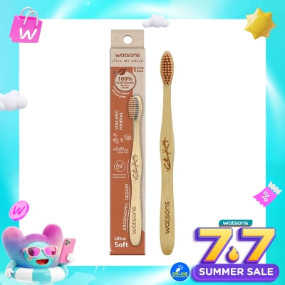 WATSONS COLLECTION - Pink Mountain Salt Bamboo Toothbrush (Ultra Soft) 1''S