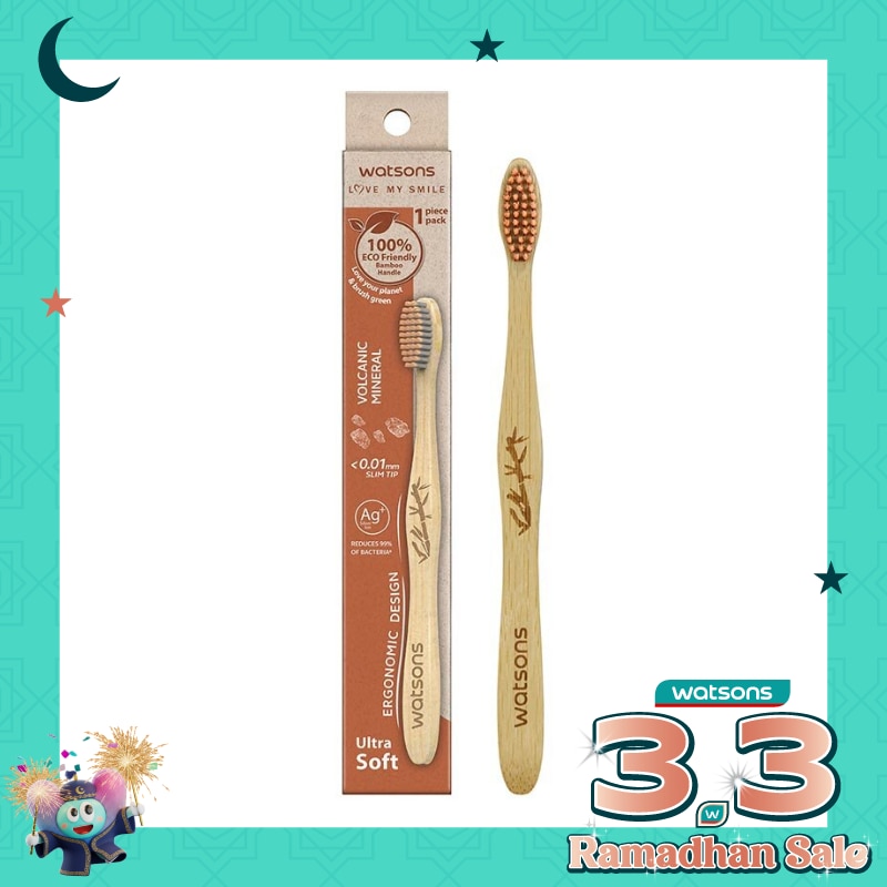 Pink Mountain Salt Bamboo Toothbrush (Ultra Soft) 1''S