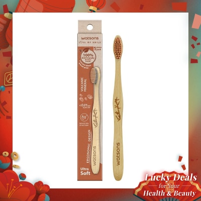 WATSONS Pink Mountain Salt Bamboo Toothbrush (Ultra Soft) 1''S