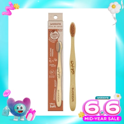 WATSONS COLLECTION - Pink Mountain Salt Bamboo Toothbrush (Ultra Soft) 1''S
