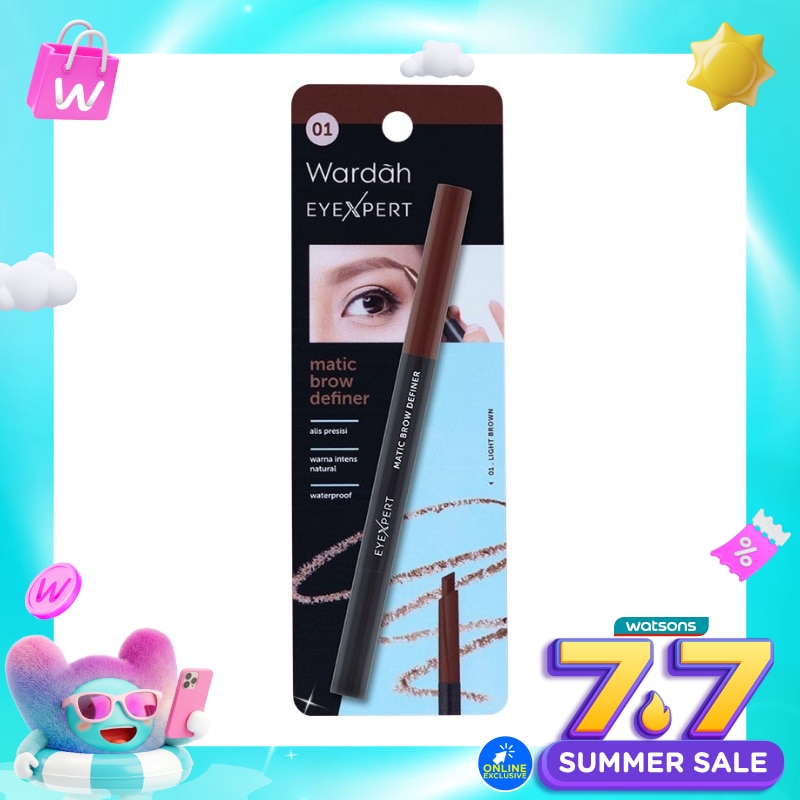 Wardah EyeXpert Matic Brow Definer 01 Light Brown