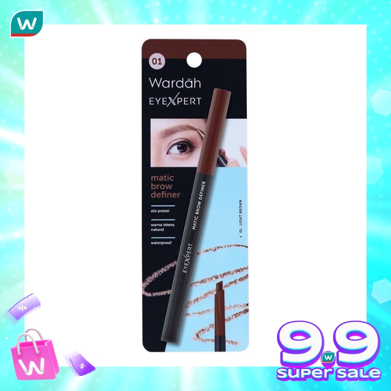 Promo Harga Wardah EyeXpert Matic Brow Definer Light Brown  - Watsons
