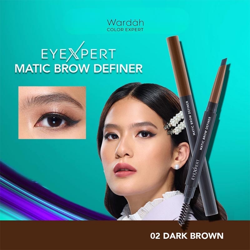 Wardah EyeXpert Matic Brow Definer 02 Dark Brown
