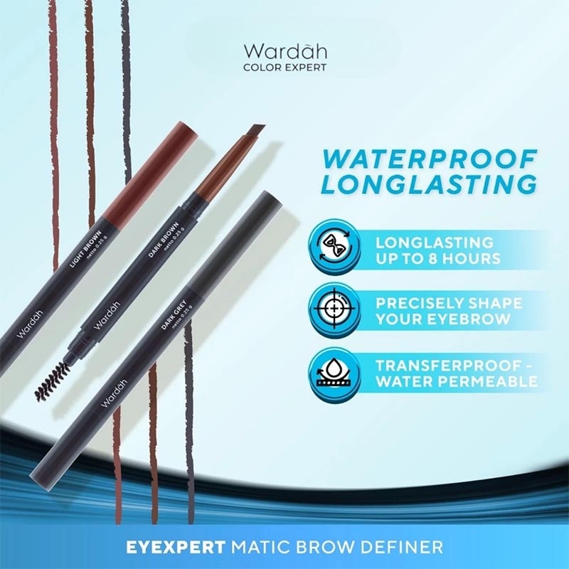 Wardah EyeXpert Matic Brow Definer 02 Dark Brown