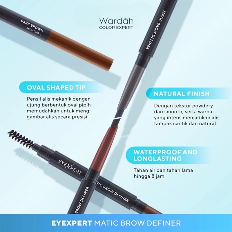Wardah EyeXpert Matic Brow Definer 02 Dark Brown