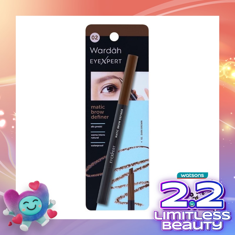 WARDAH Wardah EyeXpert Matic Brow Definer 02 Dark Brown