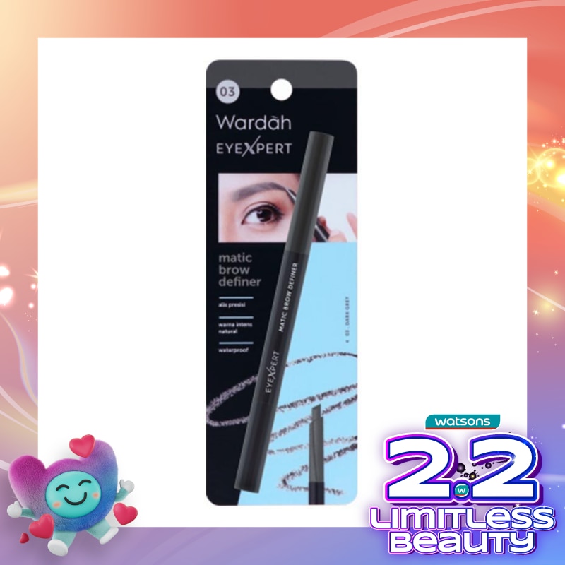 WARDAH Wardah EyeXpert Matic Brow Definer 03 Dark Grey