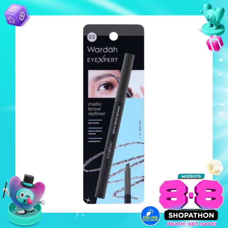 Wardah EyeXpert Matic Brow Definer 03 Dark Grey image