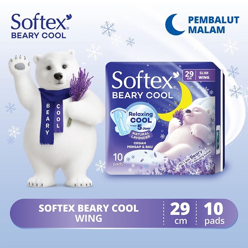 Beary Cool Night Slim Wing 29cm 10'S - Pembalut Malam