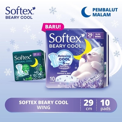 Softex Beary Cool Night Slim Wing 29cm 10'S - Pembalut Malam