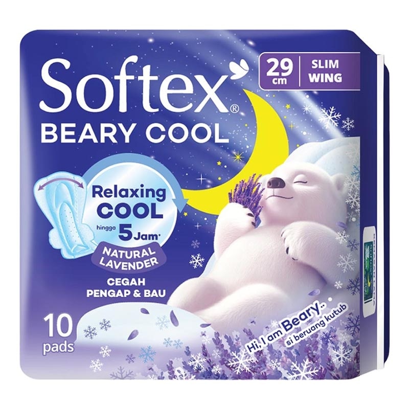 Beary Cool Night Slim Wing 29cm 10'S - Pembalut Malam