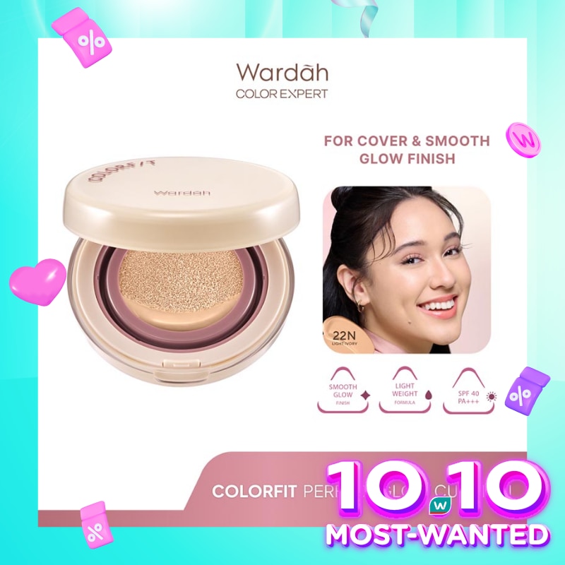 Colorfit Perfect Glow Cushion 22N Light Ivory 15g - Tahan Lama Hingga 12 Jam Dilengkapi SPF 33 PA+++ - Hasil Akhir Glowing dan Menyatu Dengan Warna Kulit - High Coverage