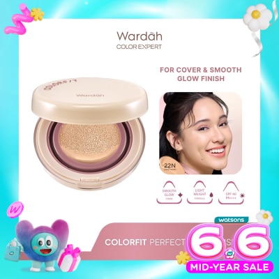 WARDAH - Wardah Colorfit Perfect Glow Cushion 22N Light Ivory 15g