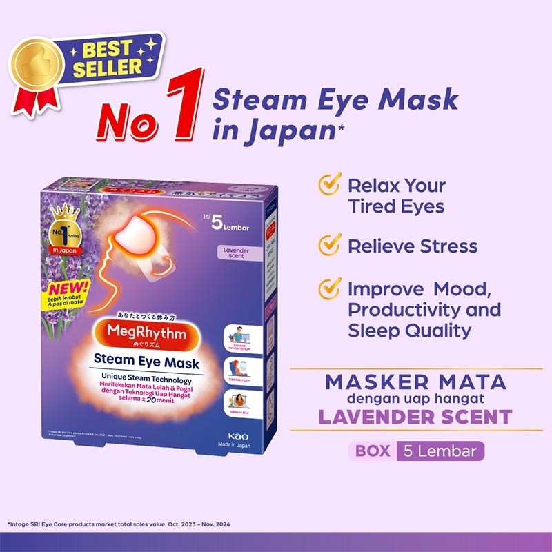 Megrhythm Steam Eye Mask Lavender 5'S