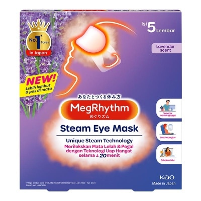 MEGRHYTHM, Megrhythm Steam Eye Mask Lavender 5'S | Watsons Indonesia