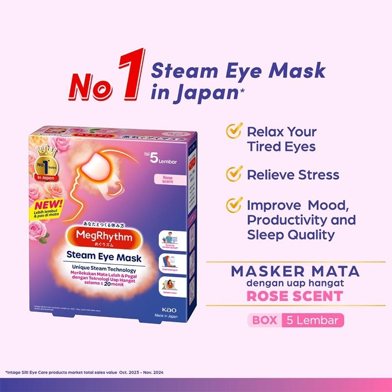 Megrhythm Steam Eye Mask Rose 5'S