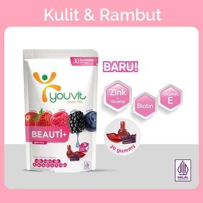 YOUVIT Youvit Beauti+ 30 Hari dengan Ginseng, Biotin dan Vitamin E 120g