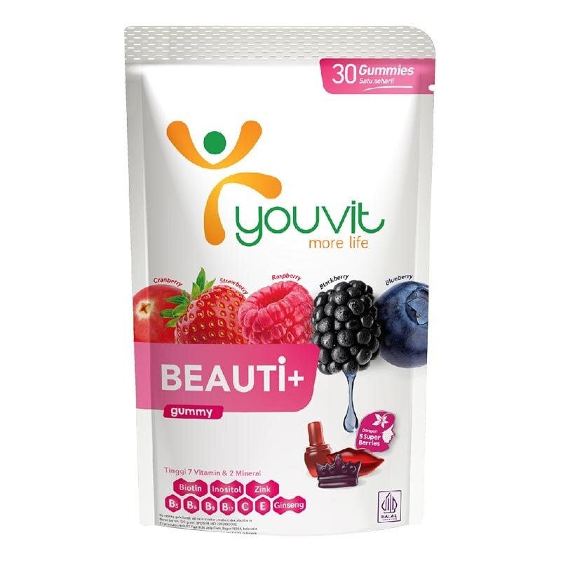 Youvit Beauti+ 30 Hari dengan Ginseng, Biotin dan Vitamin E 120g