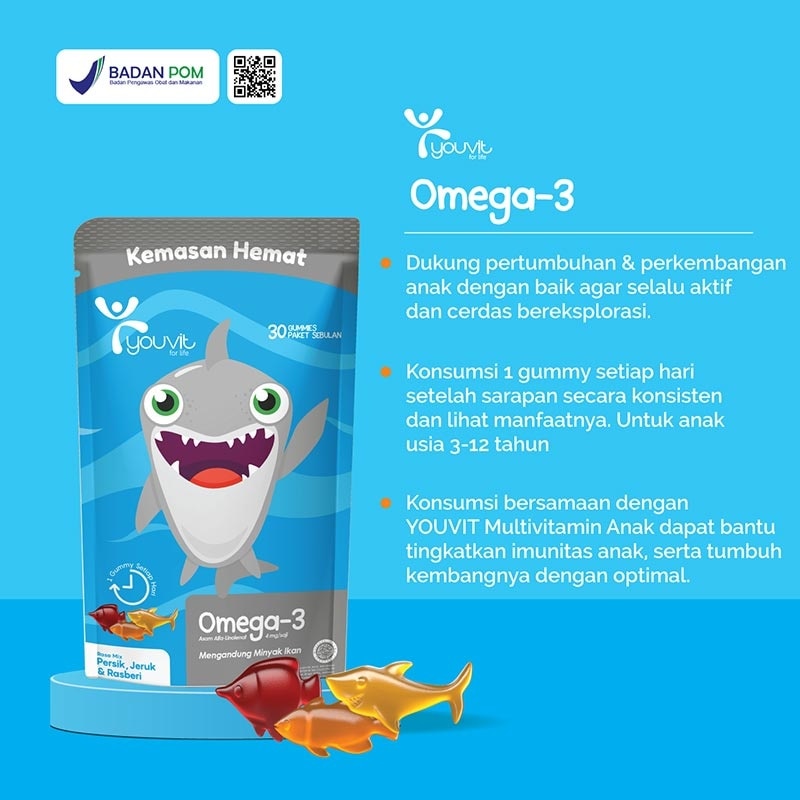 Youvit Omega- 3 Anak 30 Hari untuk Otak & Mata Anak 120g