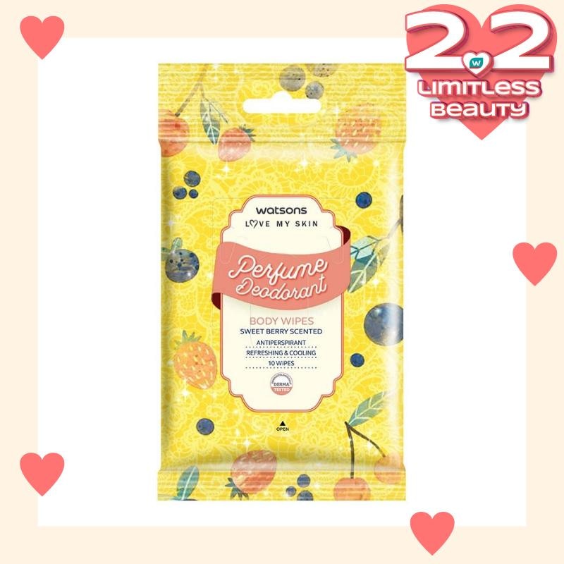 Perfume Deodorant Body Wipes - Berry Scented 10s