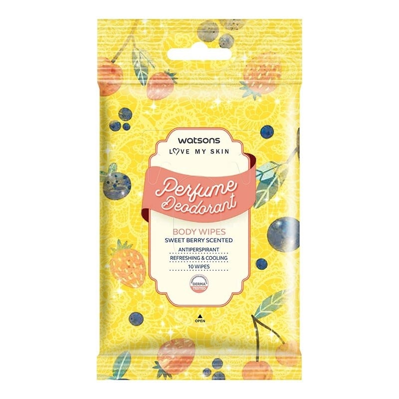 Perfume Deodorant Body Wipes - Berry Scented 10s