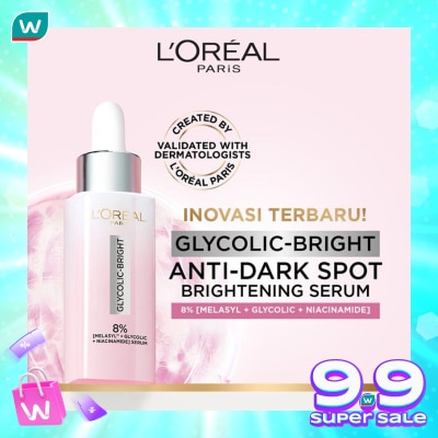 L'OREAL L'Oreal Paris Glycolic Bright 8% [MELASYL + GLYCOLIC + NIACINAMIDE] Anti-Dark Spot Brightening Serum 30ml