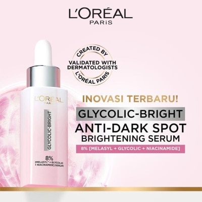 L'OREAL L'Oreal Paris Glycolic Bright 8% [MELASYL + GLYCOLIC + NIACINAMIDE] Anti-Dark Spot Brightening Serum 30ml