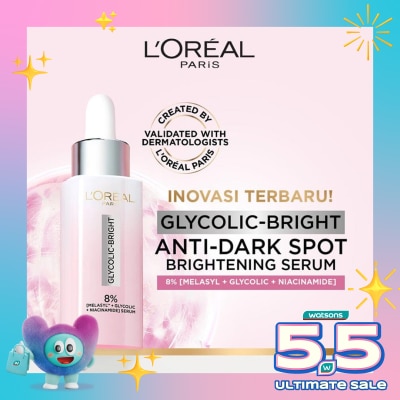 L'OREAL - Glycolic Bright 8% [MELASYL + GLYCOLIC + NIACINAMIDE] Anti-Dark Spot Brightening Serum 30ml