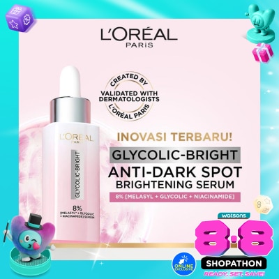 L'OREAL - Glycolic Bright 8% [MELASYL + GLYCOLIC + NIACINAMIDE] Anti-Dark Spot Brightening Serum 15ml image