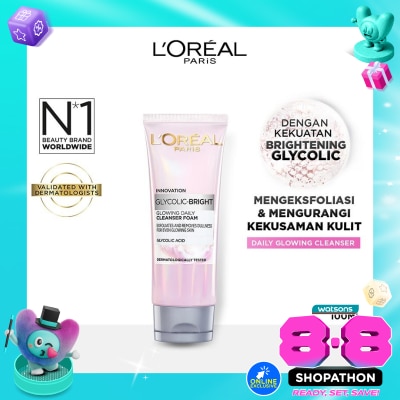 L'OREAL - Glycolic Bright Glowing Daily Cleanser Foam 100ml image