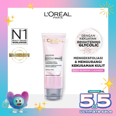 L'OREAL - Glycolic Bright Glowing Daily Cleanser Foam 100ml