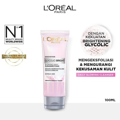 L'OREAL - L'Oreal Glycolic Bright Glowing Daily Cleanser Foam 100ml