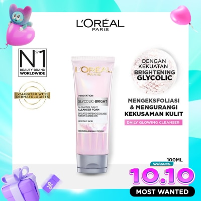L'OREAL Glycolic Bright Glowing Daily Cleanser Foam 100ml image