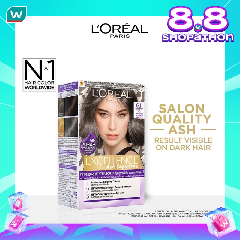 L'OREAL L'Oreal Excellence Ash Supreme #6.11 Smoky Ash