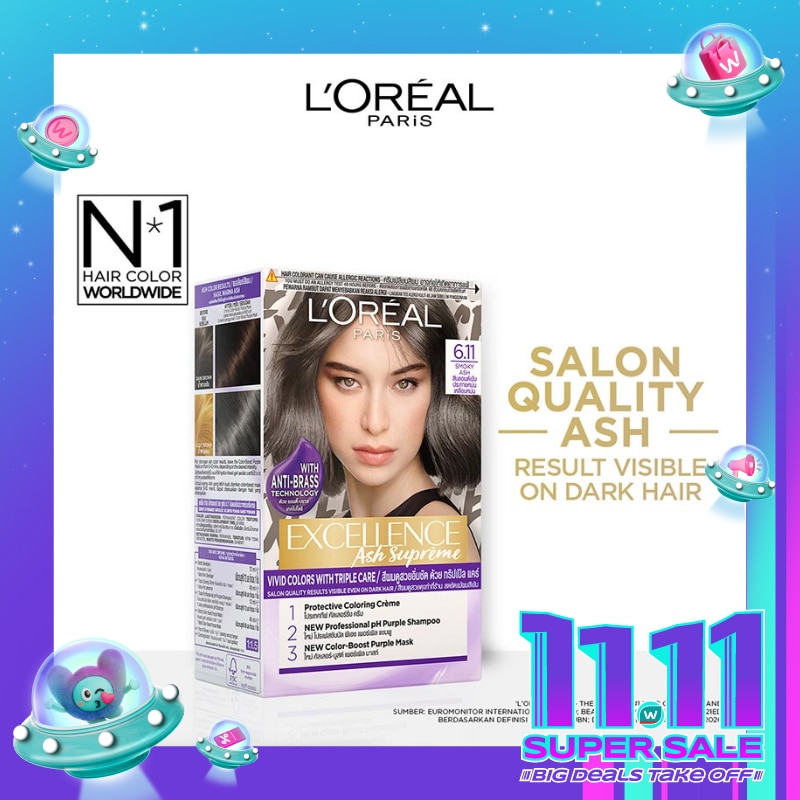 L'Oreal Excellence Ash Supreme #6.11 Smoky Ash