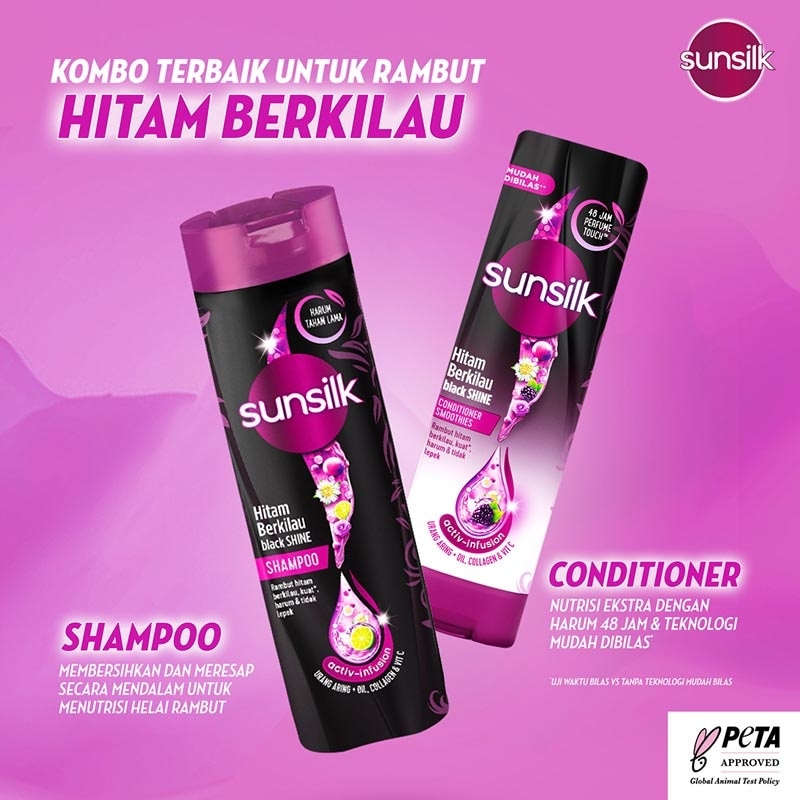 Shampoo Rambut Hitam Berkilau Black Shine Activ-Infusion dengan Urang Aring 650 ml