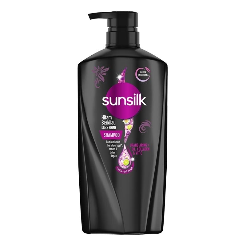 Shampoo Rambut Hitam Berkilau Black Shine Activ-Infusion dengan Urang Aring 650 ml