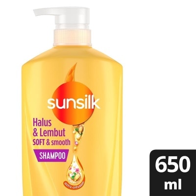 SUNSILK Shampoo Rambut Lembut Soft &. Smooth Activ-Infusion Rambut 5X Lebih Lembut &. Halus with Argan Oil 650 ml