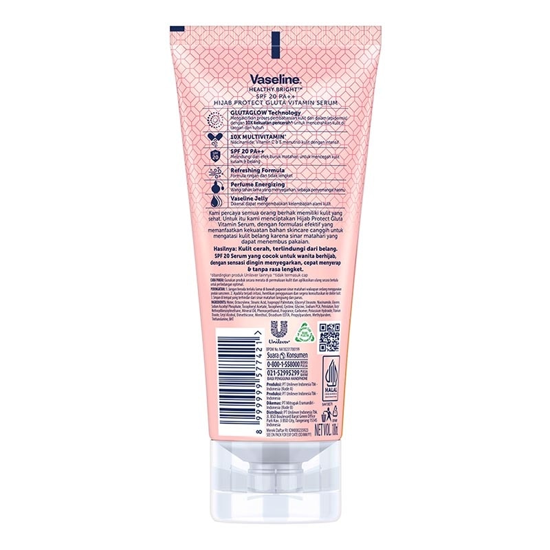 Vaseline Hijab Bright Refreshing Body Serum SPF20 PA++ Even Tone 180ml<BR>