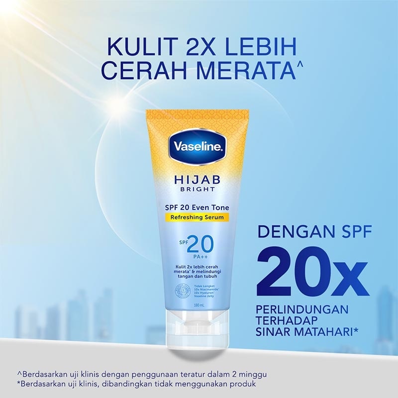 Hijab Bright Refreshing Body Serum SPF 20 PA++ Even Tone Energizing Perfume Hyaluron Niacinamide 180