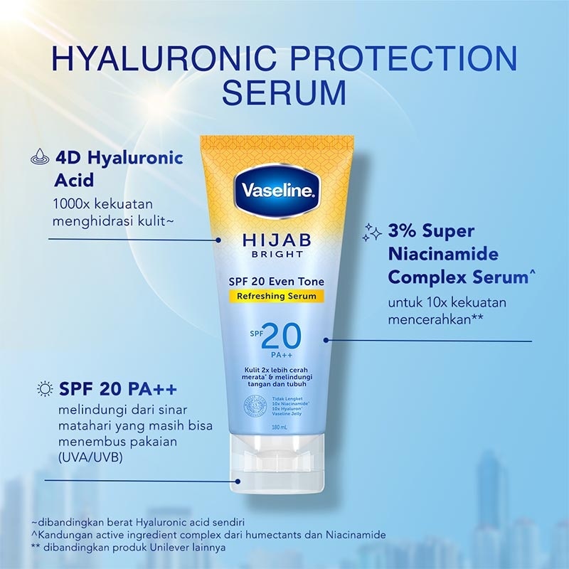 Hijab Bright Refreshing Body Serum SPF 20 PA++ Even Tone Energizing Perfume Hyaluron Niacinamide 180