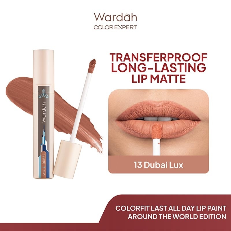 Colorfit Lip Paint Around the World 13. Dubai Lux 4.2g - Lip Cream Tahan Lama Hingga 12 Jam dan Transferproof - Pigmented - Tekstur Creamy dan Nyaman Digunakan
