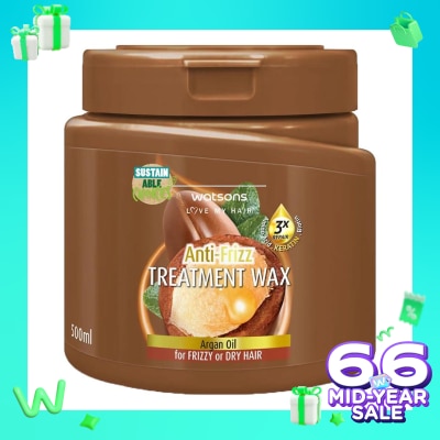 WATSONS Argan Oil Anti-Frizz Treatment Wax 500Ml